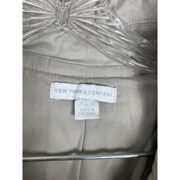 New York & Company Jacket Womens XLarge Cream Jacket Ruffle Front - Picture 5 of 11